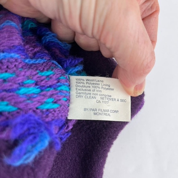 Verbier Wool Knit Beanie Hat Cap Fair Isle Pattern Ear Flaps - Picture 7 of 7